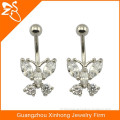 BR01667 stainless steel butterfly belly ring , fashion nickel free belly ring